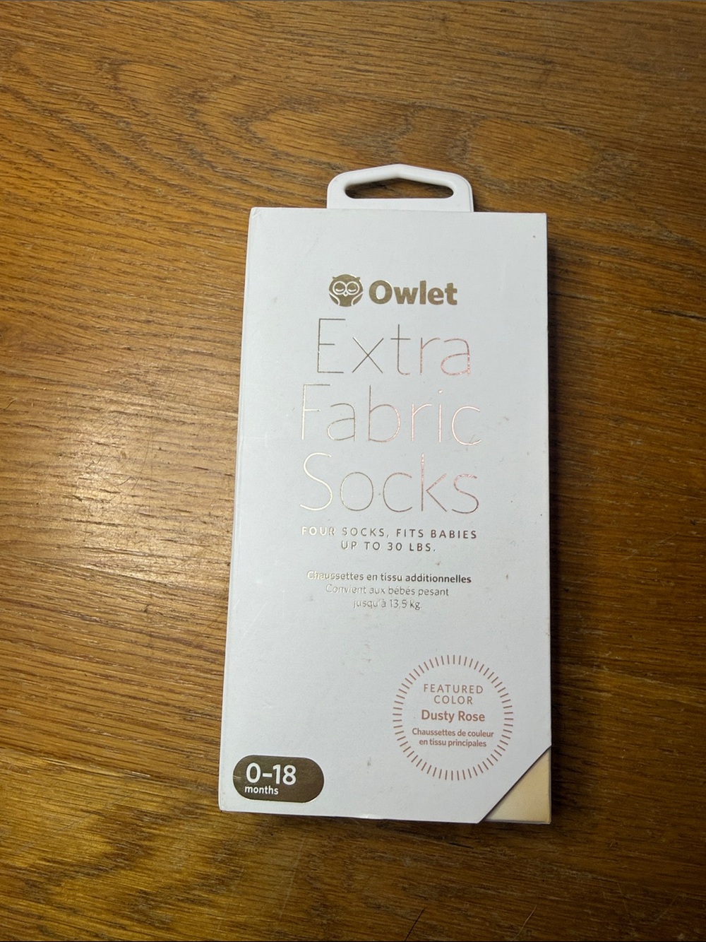 NEW In Package Owlet Extra Fabric Socks - Dusty Rose (0-18 months)